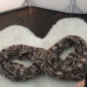 Brown woven infinity scarf